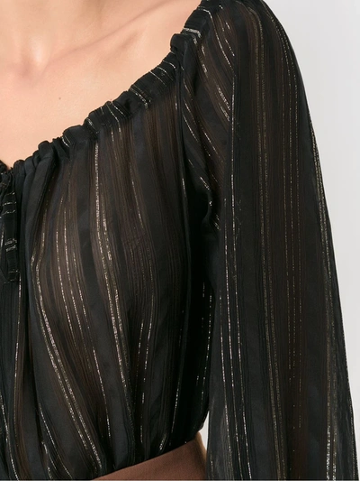 Amir Slama Metallic Bodysuit In Black