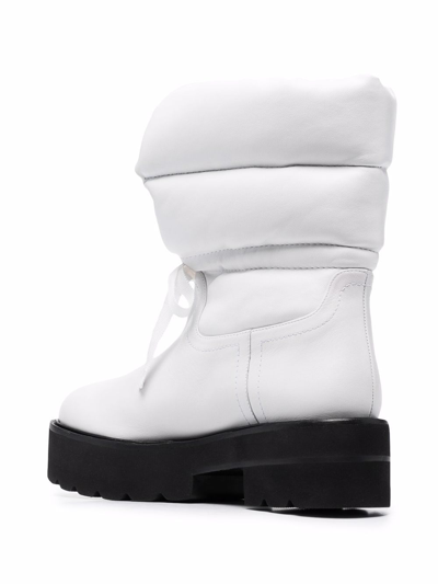 Stuart Weitzman Tyler Quilted Panelled Ankle Boots In 白色
