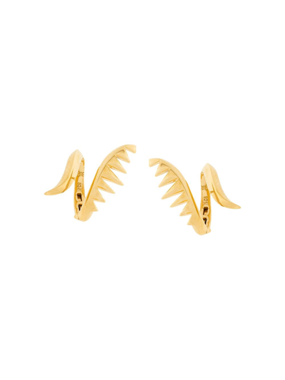 Shop Kasun London Serpent Earrings In Metallic