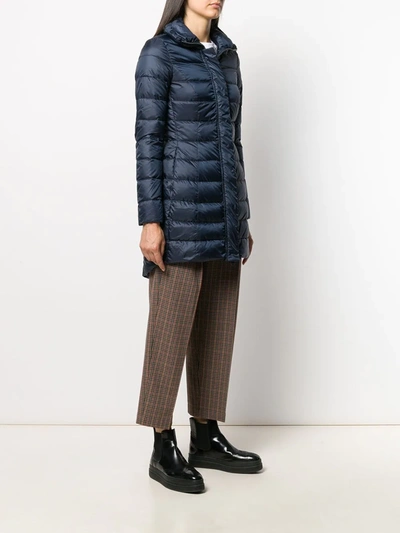 Shop Peuterey Long Sleeve Padded Coat In Blue