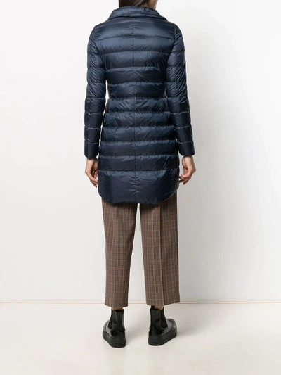 Shop Peuterey Long Sleeve Padded Coat In Blue