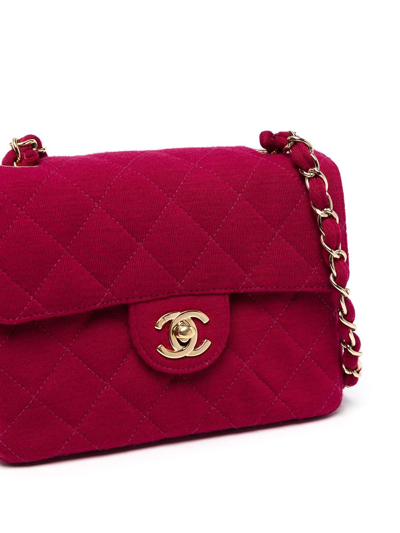 Pre-owned Chanel 2001 Mini Classic Flap Square Shoulder Bag In Pink