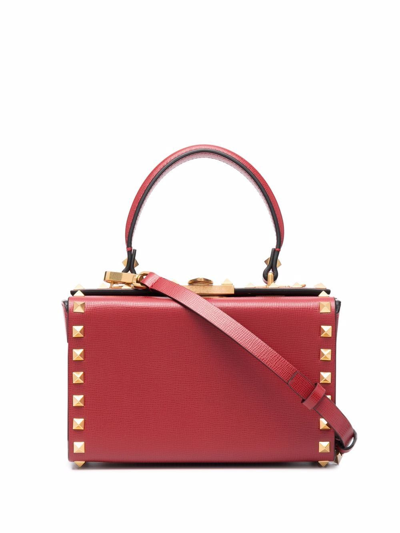 Shop Valentino Rockstud-embellished Tote Bag In Red