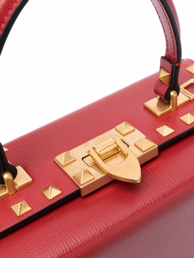 Valentino Alcove Rockstud Mini Leather Cross-body Bag In Red
