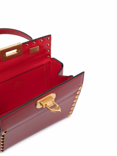 Shop Valentino Rockstud-embellished Tote Bag In Red