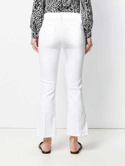 Frame Le Crop Mini Bootcut Metallic Snakeskin Print Jeans In White