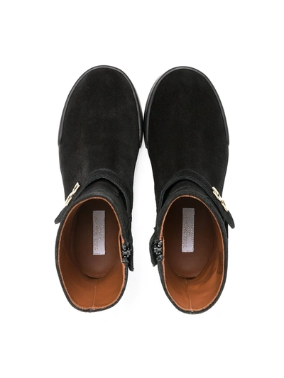 Shop Dolce & Gabbana Dg-lettering Suede Ankle Boots In Black