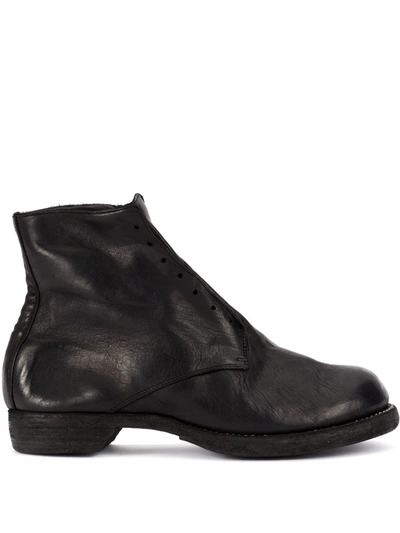 Shop Guidi Slip-on Fitted Boots In Black