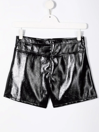 Msgm High-shine Finish Shorts In 黑色