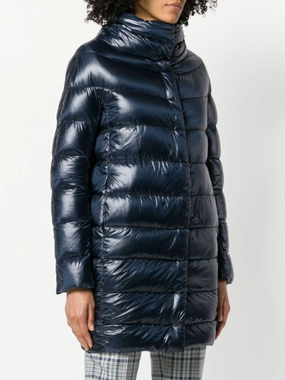 Herno Feather Down Puffer Jacket In Blue