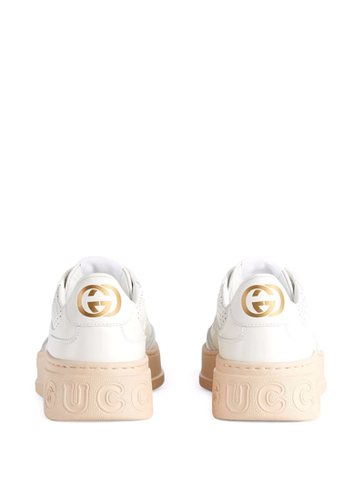 Shop Gucci Gg Embossed Low-top Sneakers In White
