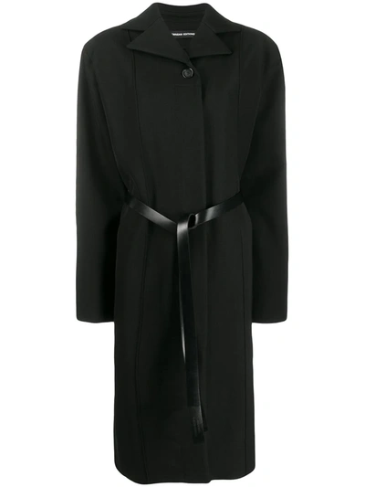 Shop Kwaidan Editions Oversized Belted Coat In Black