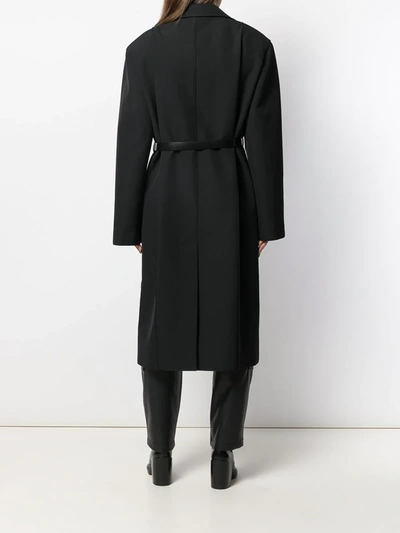 Shop Kwaidan Editions Oversized Belted Coat In Black