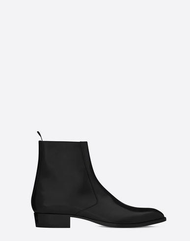 Saint Laurent Wyatt 30 Zipped Boot In Black Leather | ModeSens