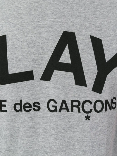 Shop Comme Des Garçons Play Logo T-shirt In Grey