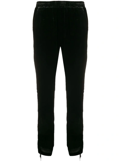 Gold Hawk Black Gathered Sides Cropped Trousers In Black