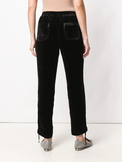 Gold Hawk Black Gathered Sides Cropped Trousers In Black