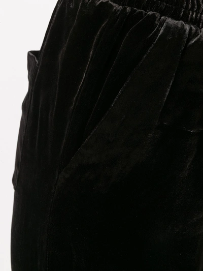 Gold Hawk Black Gathered Sides Cropped Trousers In Black