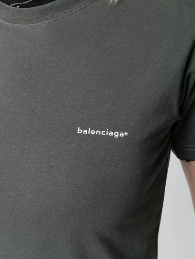 Shop Balenciaga Crew Neck T-shirt In Grey