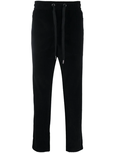 Shop Dolce & Gabbana Elasticated Corduroy Trousers In Black