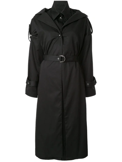 Shop Boyarovskaya Belted Trench Coat In Black