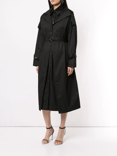 Shop Boyarovskaya Belted Trench Coat In Black