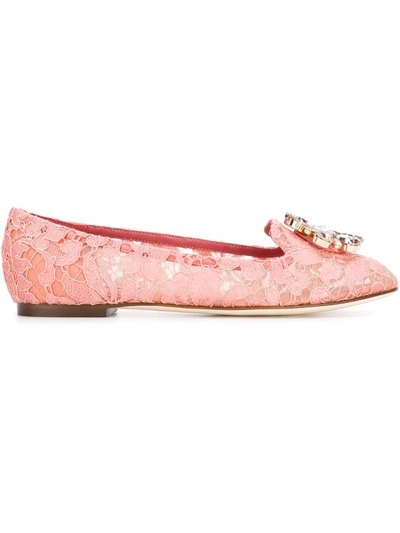 Shop Dolce & Gabbana 'vally' Slippers In Pink