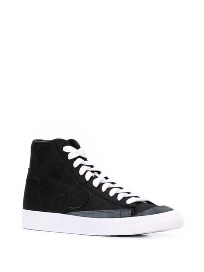 Nike Blazer Mid 77 Vintage We "black Canvas" Sneakers In Black
