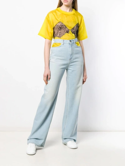 Maison Margiela Deconstructed High Waist Jeans In Blue