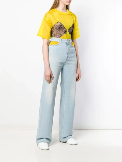 Maison Margiela Deconstructed High Waist Jeans In Blue