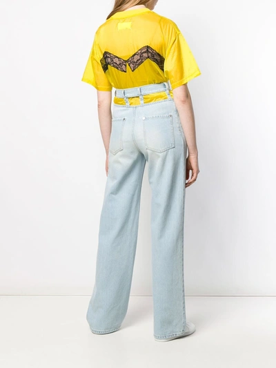 Maison Margiela Deconstructed High Waist Jeans In Blue