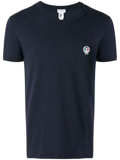 Shop Dolce & Gabbana Logo Crest T-shirt In Blue