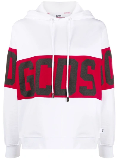 Shop Gcds Logo Print Hoodie In White