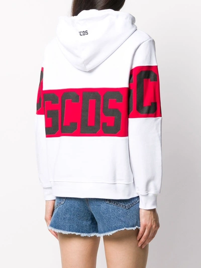 Shop Gcds Logo Print Hoodie In White