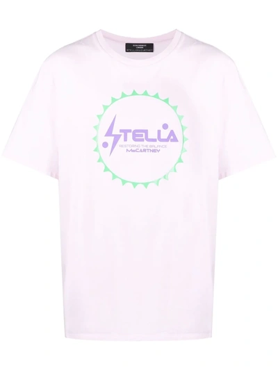 Shop Stella Mccartney Logo-print T-shirt In Pink