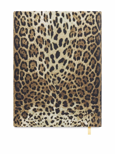 Dolce & Gabbana Large Blank Notebook Leather Cover Multicolor Unisex Onesize In Brown