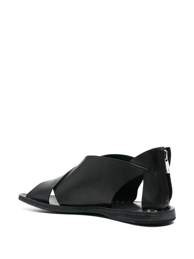 Shop Officine Creative Crossover Flat Sandals In Black