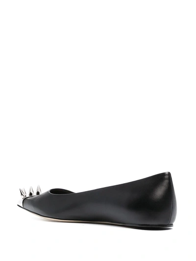 Shop Alexander Mcqueen Spike Stud Ballerina Shoes In Black