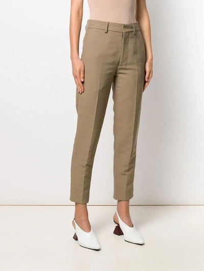 Shop Ami Alexandre Mattiussi Cigarette Leg Trousers In Neutrals