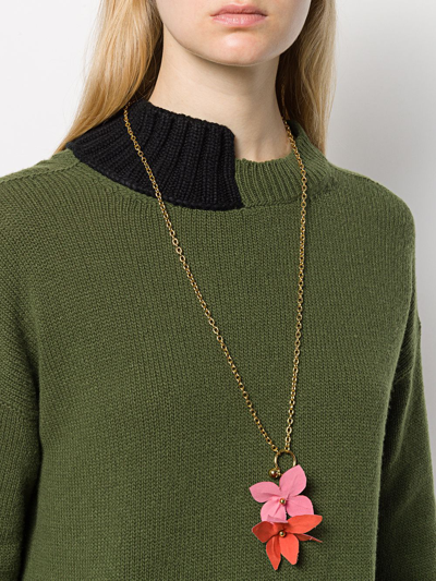 Shop Marni Flora Necklace In Gold