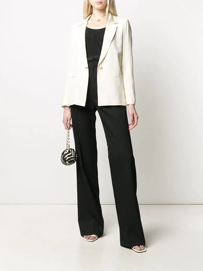 Twinset V-neck Cropped Sleeve Blazer In Neutrals