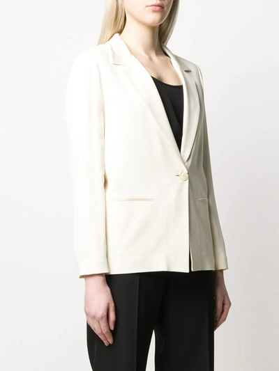 Twinset V-neck Cropped Sleeve Blazer In Neutrals