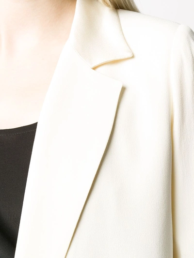 Twinset V-neck Cropped Sleeve Blazer In Neutrals