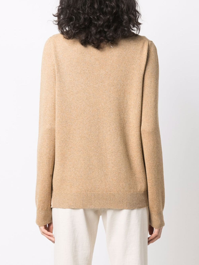 Shop Maison Margiela Knitted V-neck Jumper In Yellow