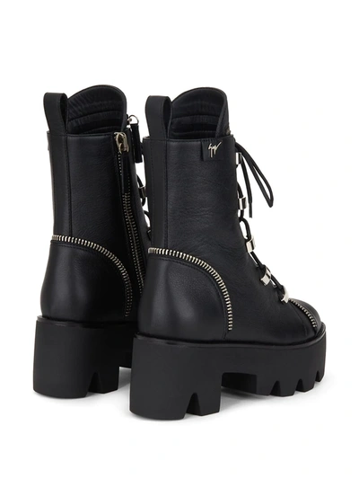 Shop Giuseppe Zanotti Chunky Sole Combat Boots In Black