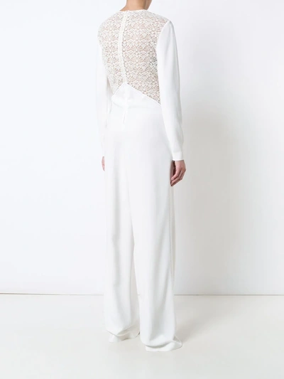Shop Stella Mccartney Lace Back Jumpsuit In White