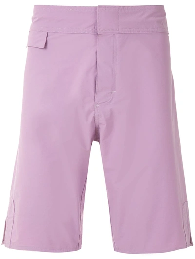 Shop Amir Slama Plain Swim Shorts In Purple