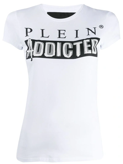 Shop Philipp Plein Logo T-shirt In White