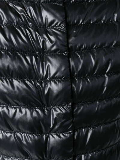 Herno Short-sleeve Snap-front Quilted Puffer Jacket In Black