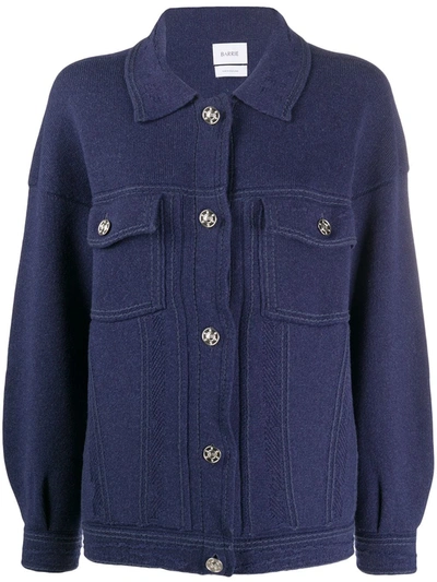 Shop Barrie Button-up Two-pocket Cardigan In Blue